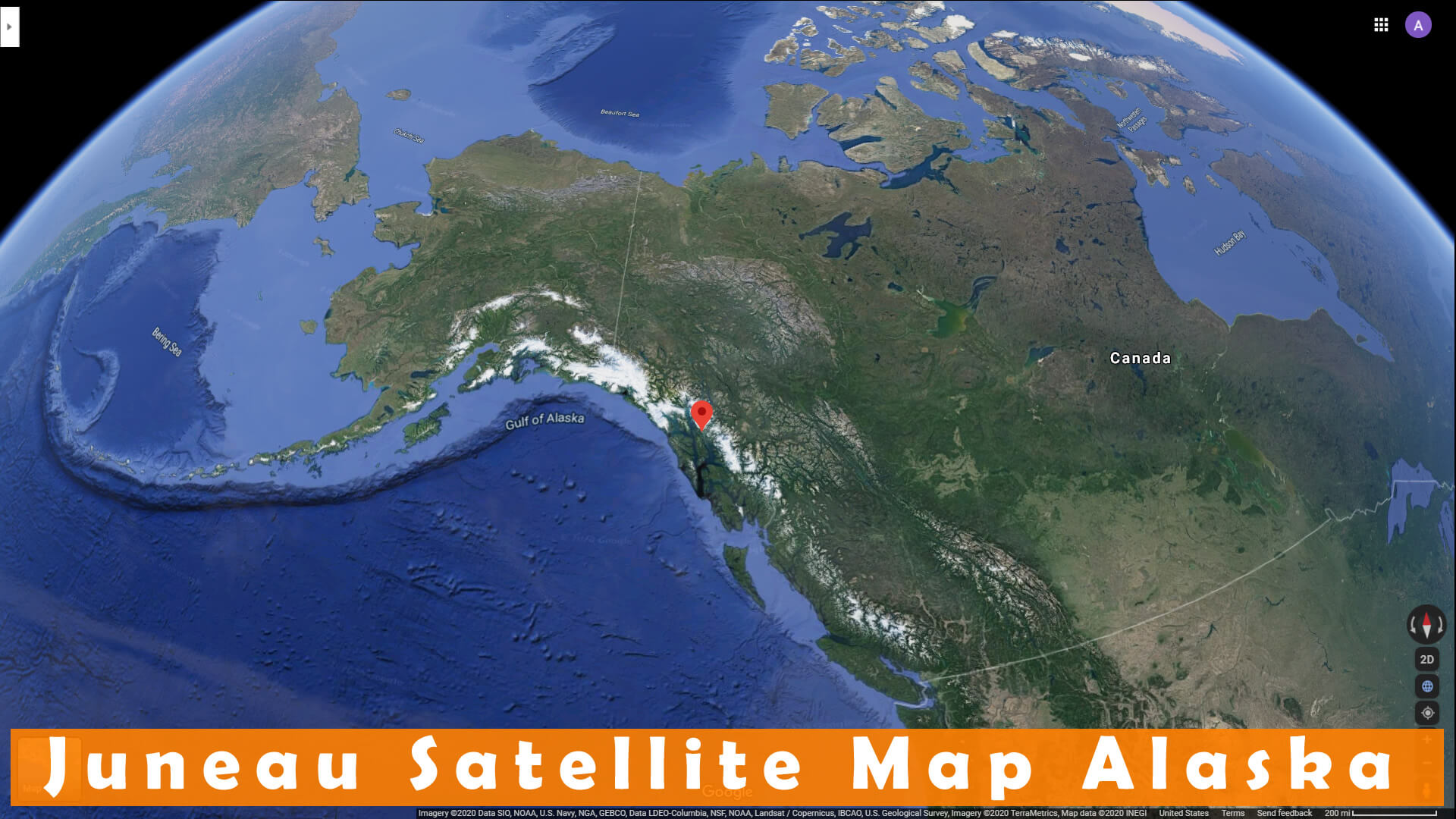 Juneau Satellite Map Alaska